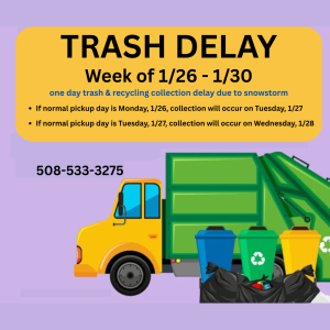 One Day Delay in Trash & Recycling Week of 1/26-1/30 due to impending snowstorm